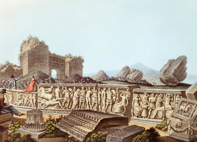 Ephesus romjai Törökországban, Luigi Mayer illusztrációja alkotó: Luigi Mayer