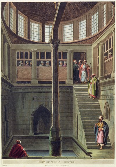 Kilátás a Nilométerre, 2. tábla a „Views of Egypt”-ből, Thomas Milton (1743-1827) kocsma metszetével. írta: Robert Bowyer (1758-1834) 1802 (akvatinta) alkotó: Luigi Mayer