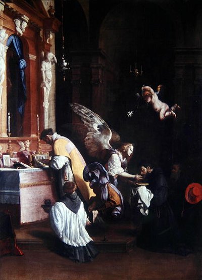 Szent Bonaventúra utolsó áldozása (olaj, vászon) alkotó: Luigi Mirandori