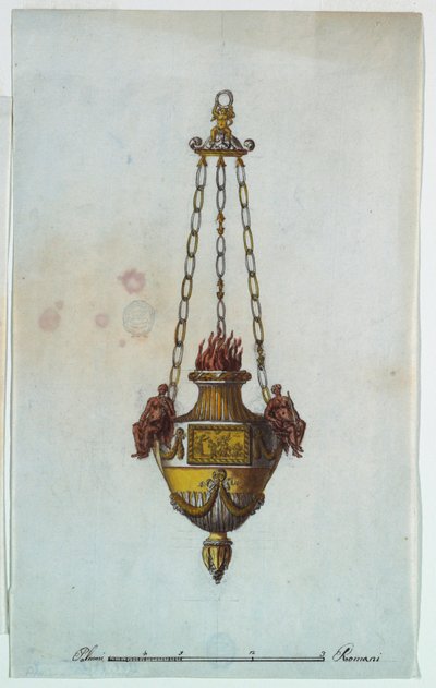 Rajz, oltárlámpa, 1800-1825 alkotó: Luigi Righetti