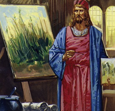 Dürer Velencébe utazott, és ott töltötte ideje nagy részét festéssel (színes litográfia). alkotó: Luis Arcas Brauner
