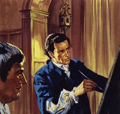 Gainsborough Ipswichben élt, portrékat festett (színes litográfia), és ebből élt. alkotó: Luis Arcas Brauner