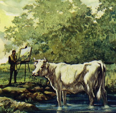 Renoir megfestette a körülötte lévő tájat (színes litográfia) alkotó: Luis Arcas Brauner
