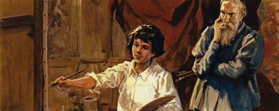 Amikor Tiziano meglátta új tanítványa tehetségét, elhatározta, hogy megszabadul tőle (színes litográfia). alkotó: Luis Arcas Brauner
