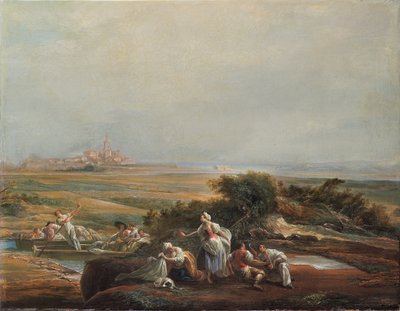 Fuenterrabía látképe (töredék) alkotó: Luis Paret y Alcazar