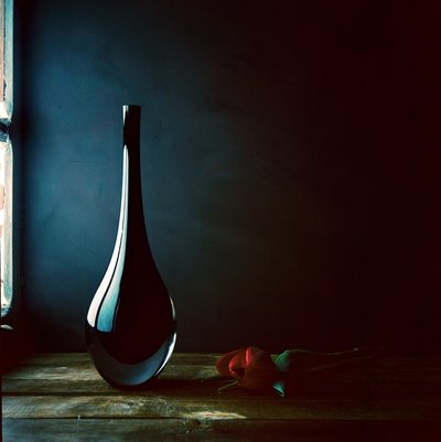 Elegáns váza vörös rózsával alkotó: Luiz Laercio