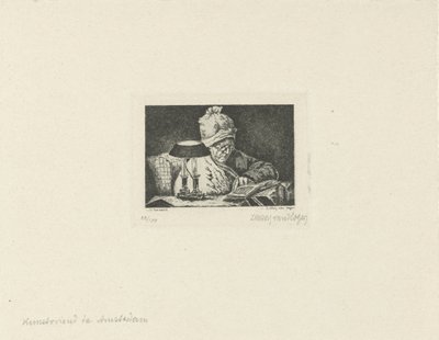 olvasó ember alkotó: Lukas van Hoger (signed by artist)