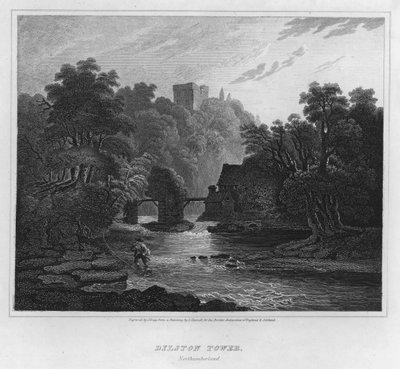 Dilston Tower, Northumberland (metszet) alkotó: Luke (after) Clennell
