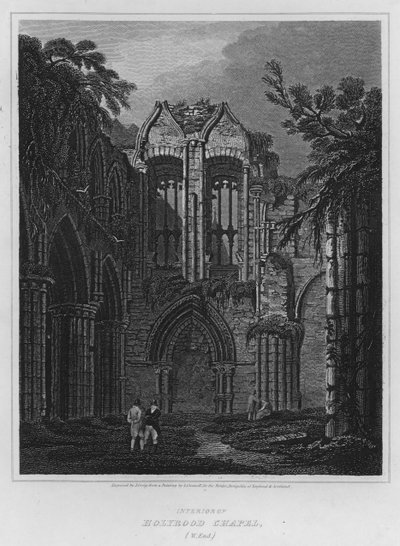 A Holyrood-kápolna belseje, West End (metszet) alkotó: Luke (after) Clennell