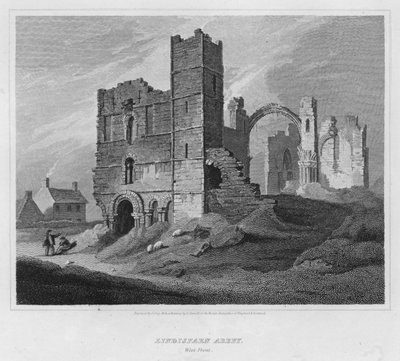 Lindisfarne apátság, Nyugati Front (metszet) alkotó: Luke (after) Clennell