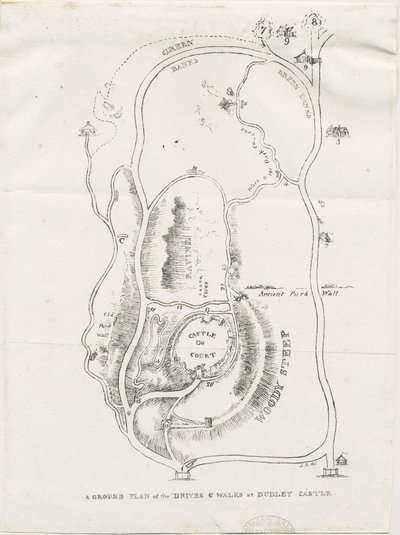 Dudley kastély: litográfia, nd [c 1825] alkotó: Luke Booker