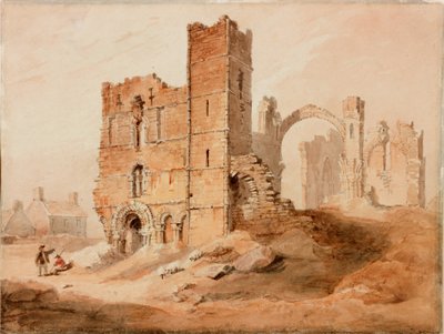 Lindisfarne Abbey - Nyugati front (ceruza és akvarell papíron) alkotó: Luke Clennell