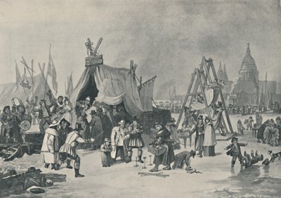 Vásár a befagyott Temzén, 1814, 1920 alkotó: Luke Clennell