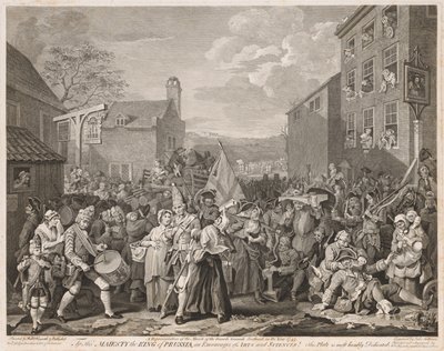 Március Finchley-be 1746-ban Hogarth után, 1750. alkotó: Luke Sullivan