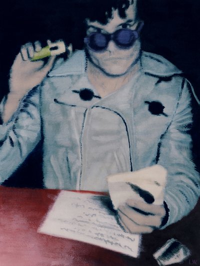 Oscar, 2012 körül (akrilfesték, papír) alkotó: Luke Waller