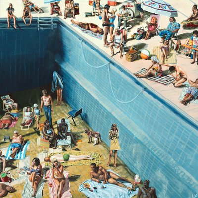 A szivárgás, 2020 körül (akrilfesték, papír) alkotó: Luke Waller