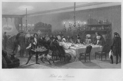 Hotel des Princes. DHote táblázat, c1843 alkotó: Lumb Stocks