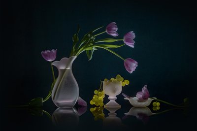 Ragyogó tulipánok és szőlő alkotó: Lydia Jacobs