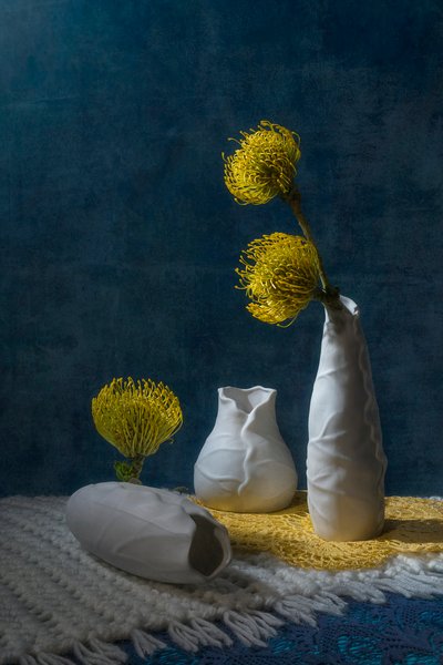Csendélet sárga proteával alkotó: Lydia Jacobs