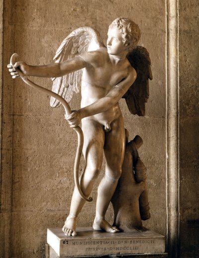Eros (Cupidó) az íjjal (1753) Lysippe Eros de Thespies másolata. Capitolium Múzeum, Róma. alkotó: Lysippos (attributed to)