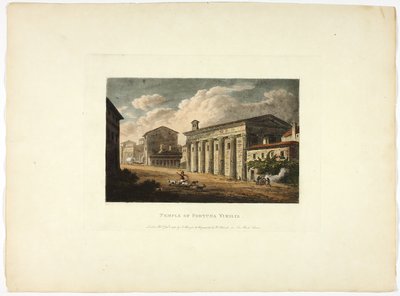Fortuna Virilis temploma, harmincnegyedik tábla Róma romjairól alkotó: M. Dubourg