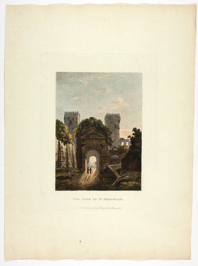 Szent Sebestyén kapuja, tizenhetes tábla Róma romjaiból alkotó: M. Dubourg