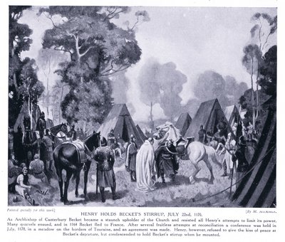 Henry a 1920-as évek AD1170-es Beckets kengyelét tartja alkotó: M. Mackinlay