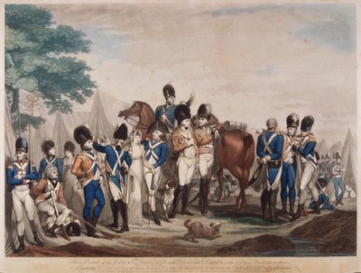 A Westminster város hűséges társult és önkéntes hadtestének katonái, 1799 alkotó: M Place