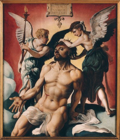 A tövisekkel megkoronázott Krisztus két angyal között, 1532. alkotó: Maarten Jacobsz Heemskerck van