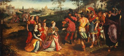 Coriolanus és Volumnia, alkotó: Maarten de Vos