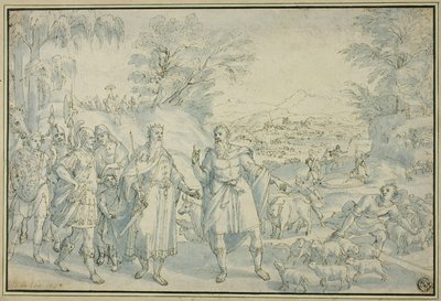 Ábrahám és Melkizedek találkozása alkotó: Maarten de Vos