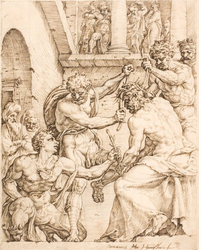A tövisekkel koronázó Krisztus alkotó: Maarten van Heemskerck