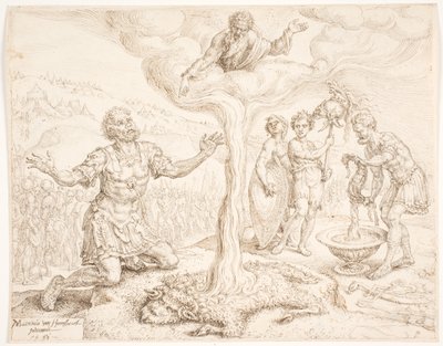 Imában térdelt Gedeon (A harmat és a gyapjúgyapjú története) alkotó: Maarten van Heemskerck