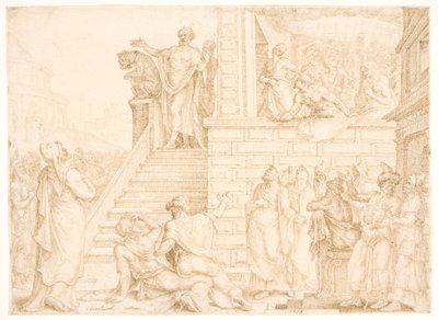 Péter Jeruzsálemben prédikál alkotó: Maarten van Heemskerck