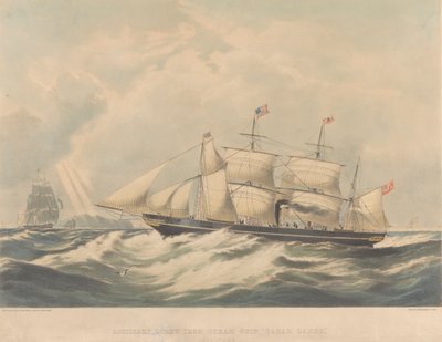 A "Sarah Sands" segédcsavaros vasgőzhajó (1845), 1843-54 körül (litográfia) alkotó: Macdonald & Co. Maclure