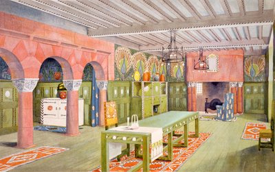Ebédlő, Hochdanz Emil nyomat, 1901 körül alkotó: Mackay Hugh Baillie Scott