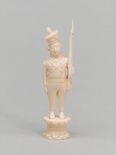 Fehér gyalog, sakkfigura, India, 1820 körül alkotó: Macneill MacLeay