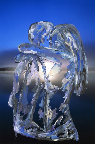 Blue Lovers, 2022 (akril festék archív pigmentnyomaton) alkotó: Madeleine Gross
