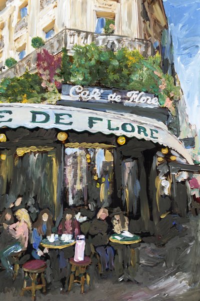 Café De Flore, 2019 (akril festék archív pigmentnyomaton) alkotó: Madeleine Gross