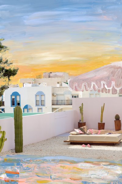 Ibiza, 2022 (akril festék archív pigmentnyomaton) alkotó: Madeleine Gross