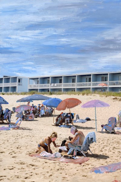 Montauk, 2021 (akril festék archív pigmentnyomaton) alkotó: Madeleine Gross