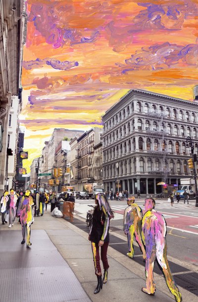 NYC Dream, 2019 (akril festék archív pigmentnyomaton) alkotó: Madeleine Gross