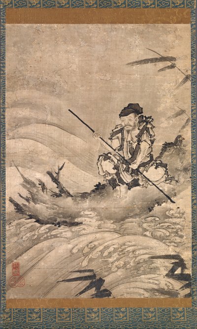 Zhang Qian kínai felfedező tutajon, 16. század közepe. alkotó: Maejima Soyu