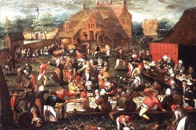 Vidéki parasztlakodalom vagy ünnepnap alkotó: Maerten van Cleve
