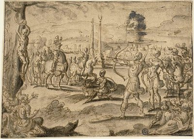 Lövöldözés az apa holttestére alkotó: Maerten van Heemskerck