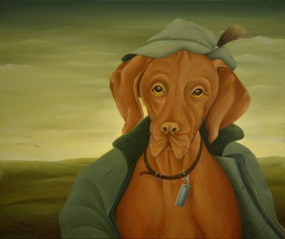 Vadászkutya, 2021 (olaj, vászon) alkotó: Magdolna Ban