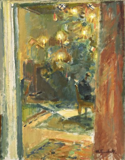 Karácsonyfa a Kilo Manor szalonjában, 1920-as évek eleje alkotó: Magnus Enckell