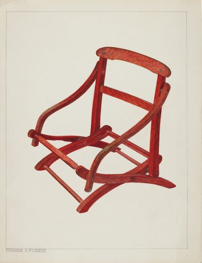 Összecsukható gyermekszék, c. 1938. alkotó: Magnus S. Fossum