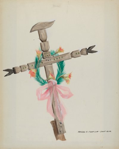 Faragott kereszt - sír, c. 1937. alkotó: Majel G. Claflin