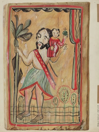 Retablo - San Christopher, 19351942. alkotó: Majel G. Claflin